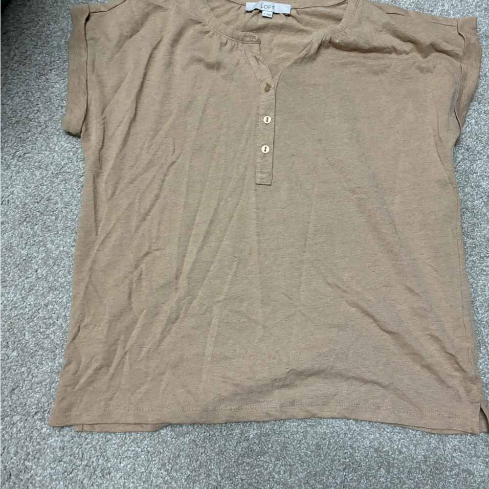 LOFT Beige Short Sleeve Top